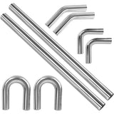 Richeer 2 Inch O.D. T304 Stainless Steel Exhaust Pipe Kit DIY Custom Tube
