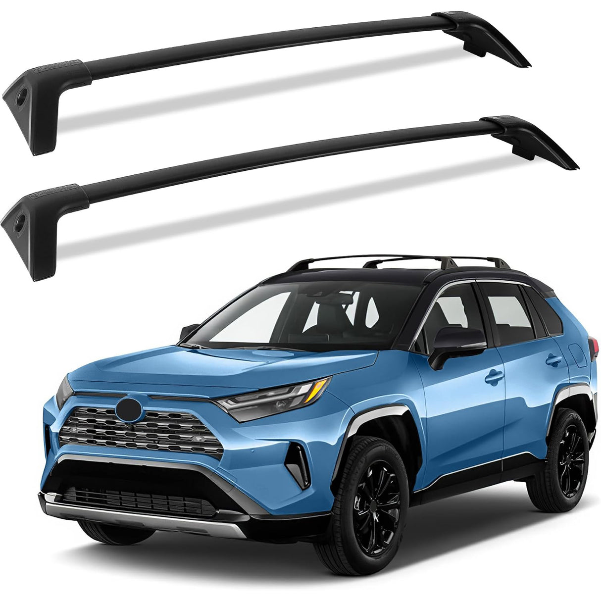 Richeer Aluminum Lockable Roof Rack For 2019-2025 RAV4, 220LBS Cross Bars Fit Luggage Luggage Kayaks Bicycles Snowboard