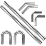 Richeer 2.5 inch O.D. Stainless Steel Exhaust Pipe Kit DIY Custom Tube（8PC）