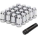 Richeer 20PCS M12x1.5 Wheel Lug Nuts, 1.38 inch Tall XL Spline Lug Nut Set Chrome Finish, 0.79" Hex, 60 Degree Conical Seat