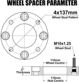 Richeer 4x137mm Wheel Spacers for Off-Road Vehicles (Kawasaki, Can-Am & More)-2" Thick  Silver