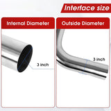 Richeer 3 Inch O.D. Stainless Steel Exhaust Pipe 45 Degree Elbow (2PCS)