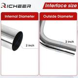 Richeer 2 Inch O.D. Stainless Steel Exhaust Pipe Kit DIY Custom Tube (8PCS)