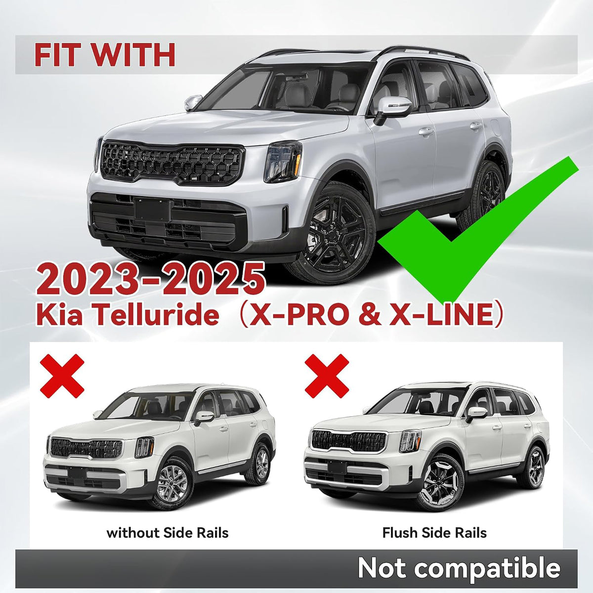 Richeer Roof Rack Cross Bars for Kia Telluride X-PRO X-LINE 2023-2025