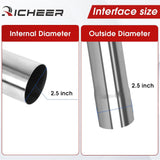 Richeer 2.5 Inch O.D. Stainless Steel Straight Exhaust Pipe,47.3" Long 2PCS