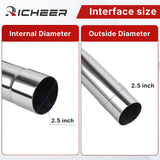 Richeer 2.5 inch O.D. Stainless Steel U Bend 180 Degree Exhaust Pipe (2PCS)