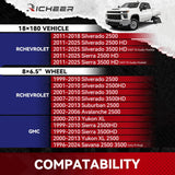 Richeer 2'' 8x180 to 8x6.5 Wheel Adapters for Silverado Sierra 2500 3500 HD（2PCS）