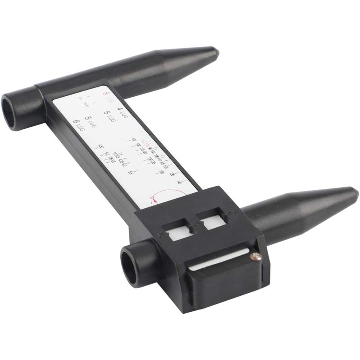 Richeer Wheel PCD Gauge, Rim Bolt Pattern Measuring Tool, Lug Bolt Pattern Gauge for 4 5 6 8 Holes Sliding Caliper