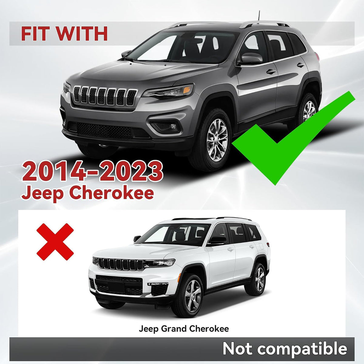 Richeer 330LBS Roof Rack Cross Bars for 2014-2023 Cherokee