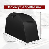 Richeer Heavy‑Duty Foldable Mo torcycle Shelter– 136"x54" x75" 600D Oxford fabric, Anti‑Rust Steel Poles, Double‑Triangle Windproof Design, Fits storing motorcycles, scooters, bicycles, electric bikes