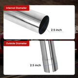 Richeer 2.5 Inch O.D. T304 Stainless Steel Straight Exhaust Pipe,47.3" Long
