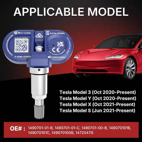 Richeer 1 PC Upgraded Bluetooth TPMS Sensor for 2020-2025 Model 3,Y,S,X