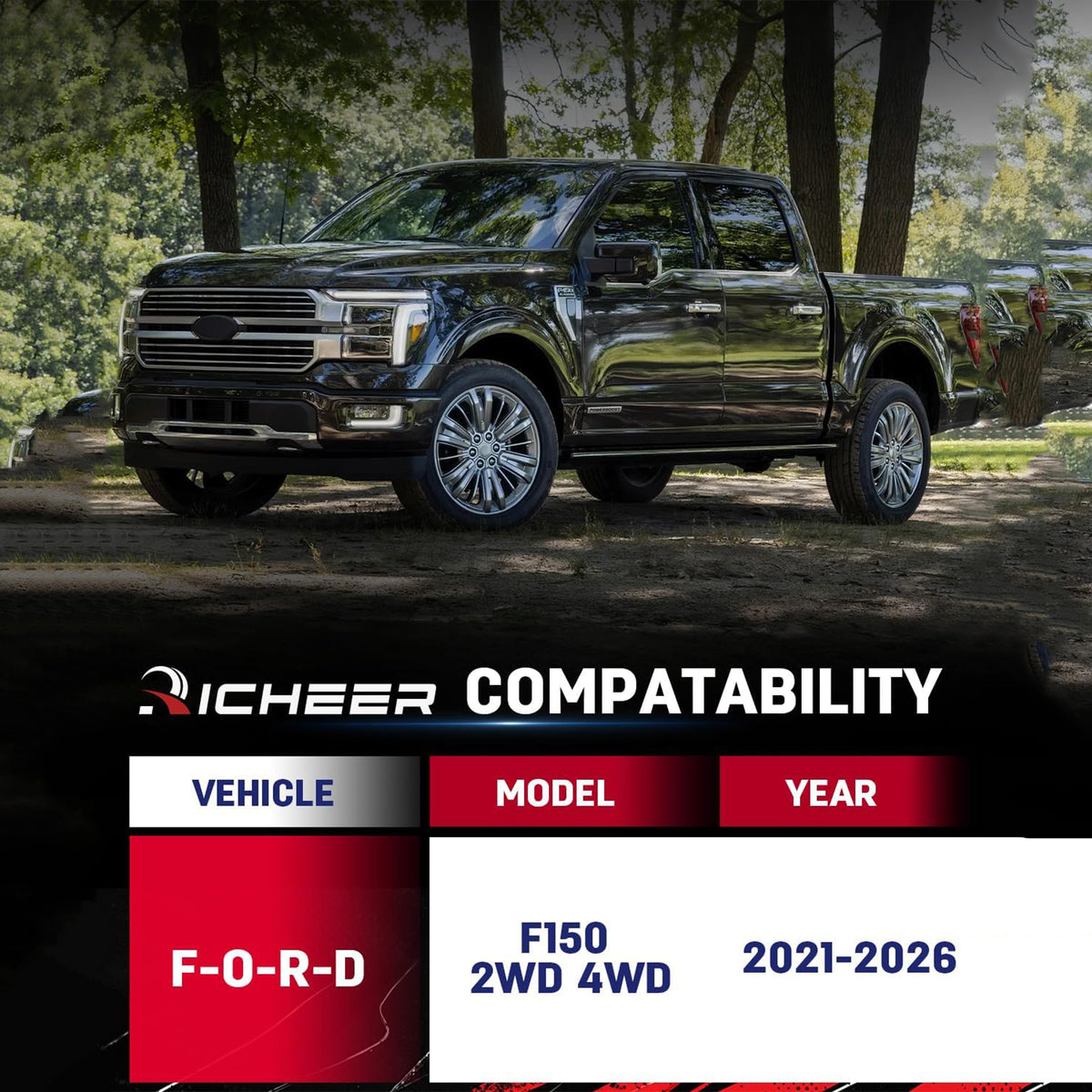 Richeer 3 Inch Rear Lift Block Compatible With 2021-2026 F150 2WD and 4WD