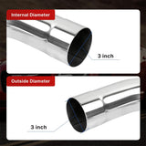 Richeer 3" O.D. T304 Stainless Steel Exhaust Pipe 90 Degree Elbow (2PCS)