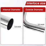 Richeer 2.5 Inch O.D. Stainless Steel Exhaust Pipe 45 Degree Elbow (2PCS)