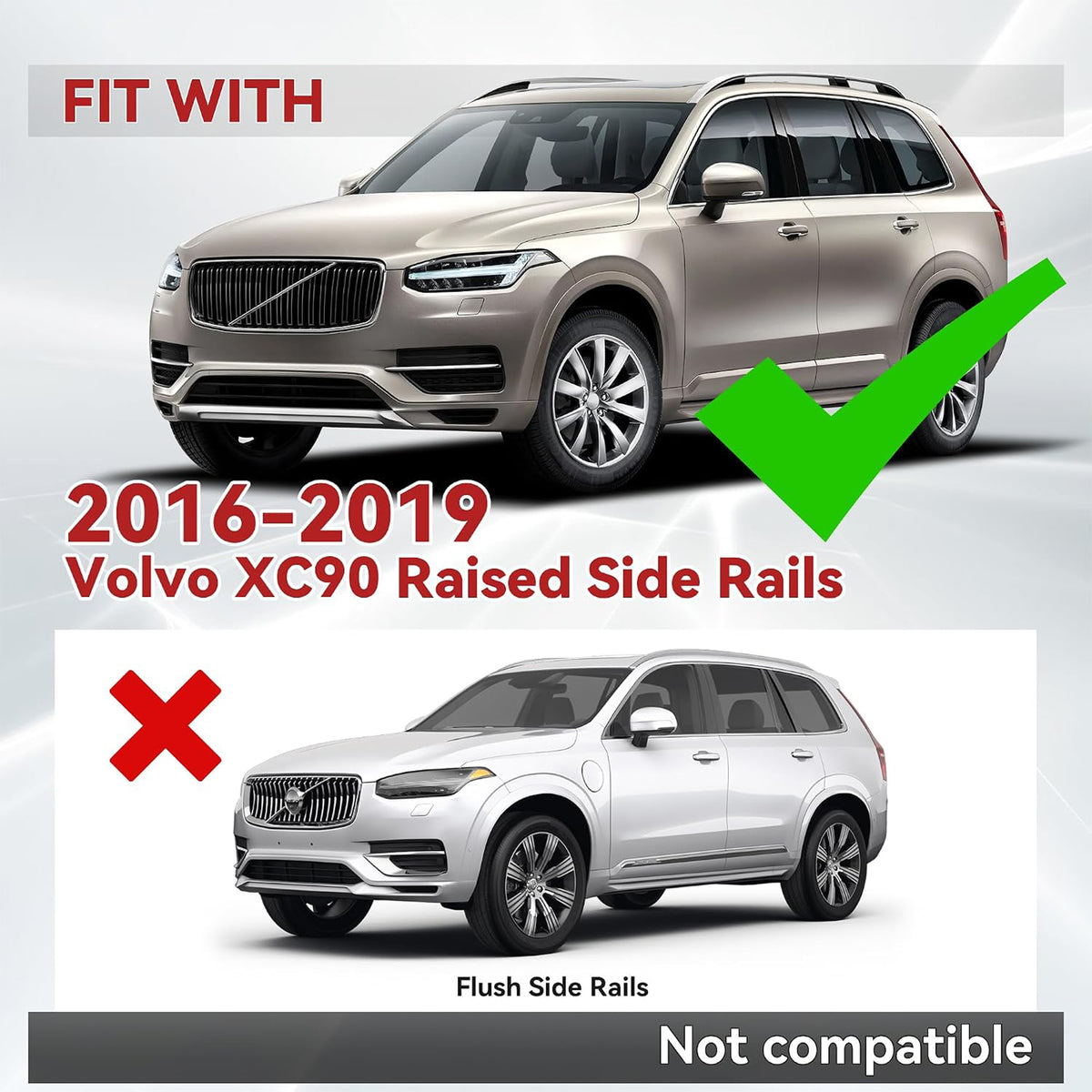 Richeer 330LBS Roof Rack Cross Bars for 2016-2019 Volvo XC90