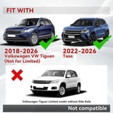 Richeer 330LBS Roof Rack Cross Bars for VW Tiguan 2018-2026 (Not for Limited) & Taos 2022-2026,Lockable Heavy Duty Aluminum Cross Bar Modified Tie-Down Loops for Cargo Racks Rooftop Luggage Carrier