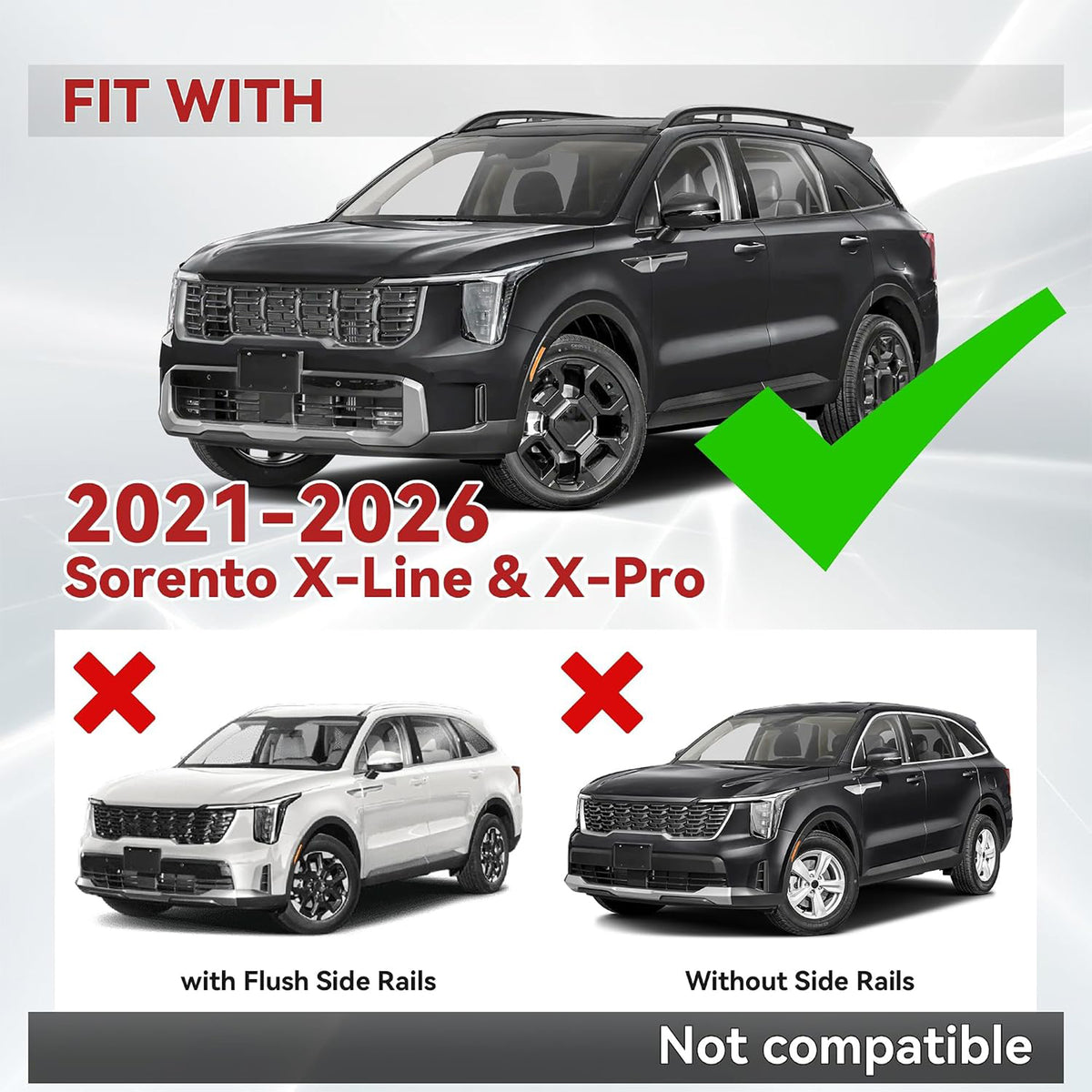 Richeer 330LBS Roof Rack Cross Bars for 2021-2026 Sorento X-Line & X-Pro