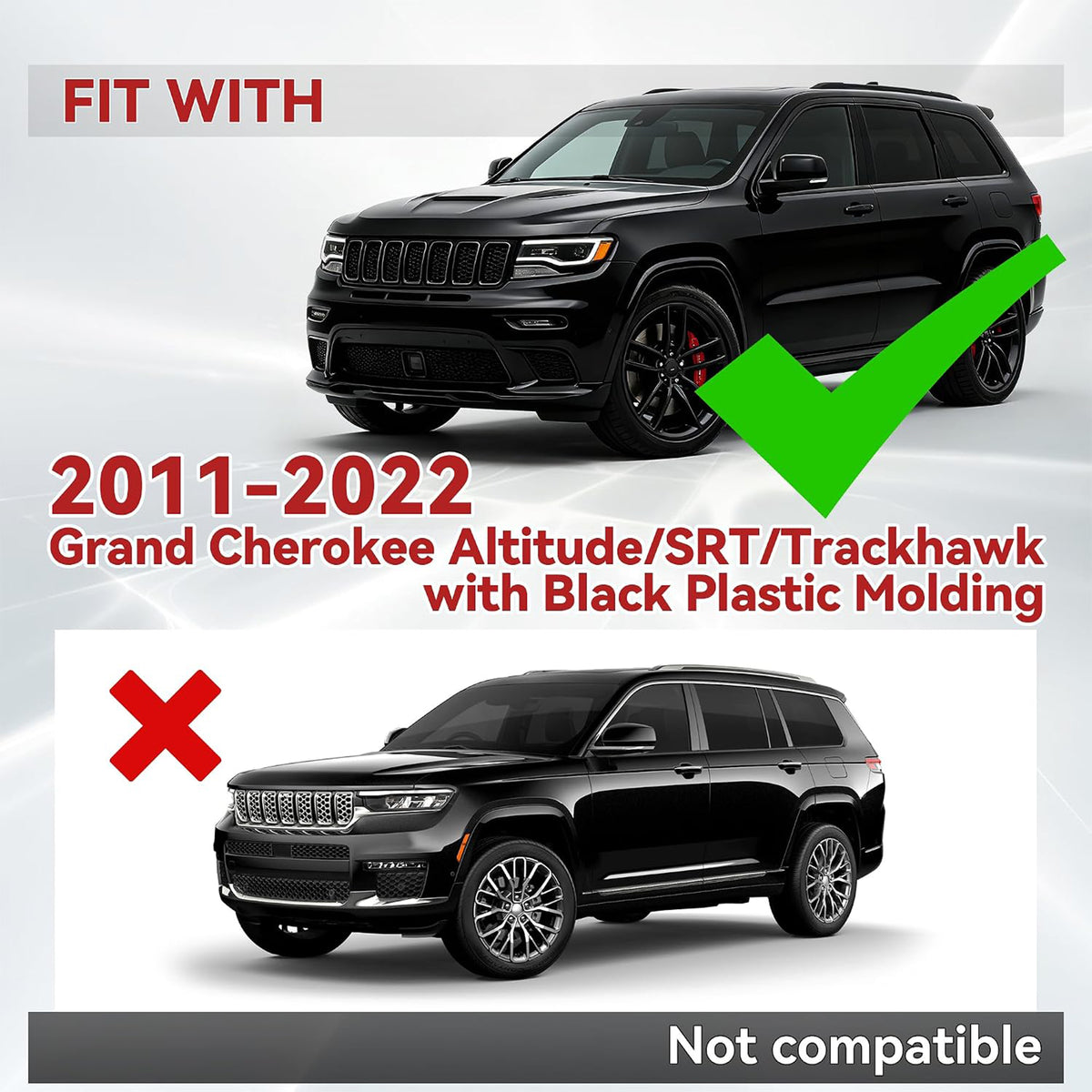 Richeer 360LBS Roof Rack Cross Bars for 2011-2022 Grand Cherokee