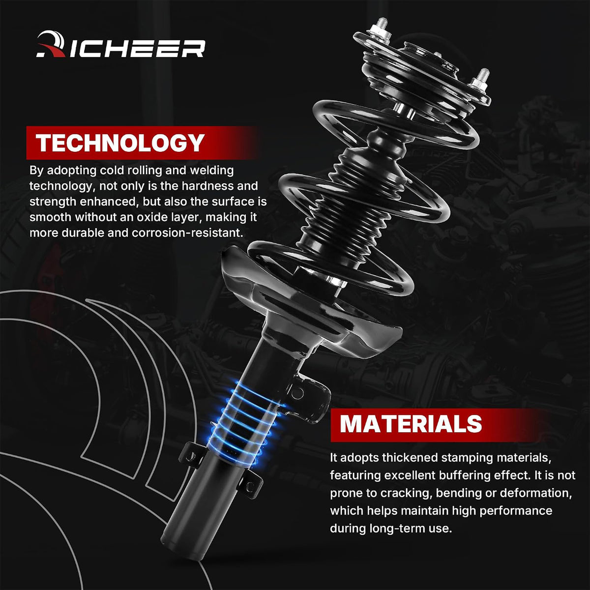 Richeer Front Struts Assembly & Sway Bar Links Fits 2013-2017 Honda Accord
