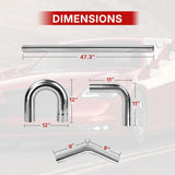 Richeer 3 inch O.D. T304 Stainless Steel Exhaust Pipe Kit DIY Custom Tube