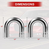 Richeer 3" O.D. T304 Stainless Steel U Bend 180 Degree Exhaust Pipe (2PCS)