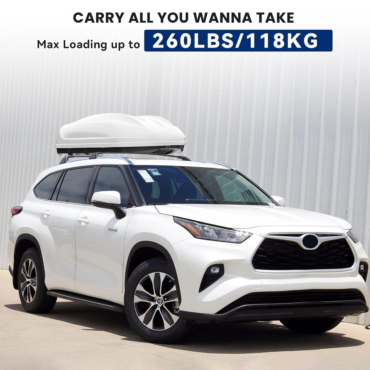 Richeer Heavy Duty 260LBS Roof Rack Crossbars for 2020‑2026 Toyota Highlander – Lightweight Aluminum, Metal Anti‑Theft Lock System, Wind‑Reducing Design, Fits Luggage, Bikes, Kayaks & More