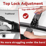 Richeer 330LBS Roof Rack Cross Bars for VW Tiguan 2018-2026 (Not for Limited) & Taos 2022-2026,Lockable Heavy Duty Aluminum Cross Bar Modified Tie-Down Loops for Cargo Racks Rooftop Luggage Carrier