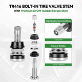 Richeer TR416 Valve Stem Kit – 20 Pack, Bolt‑in Design Fits Both 0.453″ & 0.625″ Holes, Corrosion‑Resistant for heavy-duty trucks, buses and commercial vehicles.