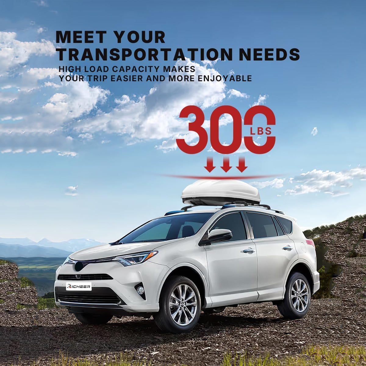 Richeer 300LBS Roof Rack Cross Bars for 2013-2018 RAV4 with Side Rails