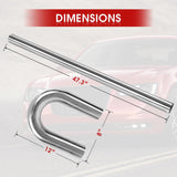 Richeer 2 Inch O.D. T304 Stainless Steel Exhaust Pipe Kit DIY Custom Tube