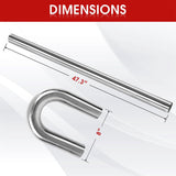 Richeer 2 Inch O.D. Stainless Steel Exhaust Pipe Kit DIY Custom Tube (8PCS)