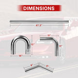 Richeer 3.5 inch O.D. T304 Stainless Steel Exhaust Pipe Kit DIY Custom Tube