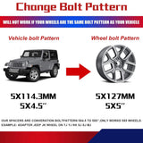 Richeer 5x4.5 to 5x5 Wheel Adapters – 1.25" Hubcentric Spacers for Jeep, Ford, Mustang, Explorer with 1/2-20 Studs & 71.5mm Bore