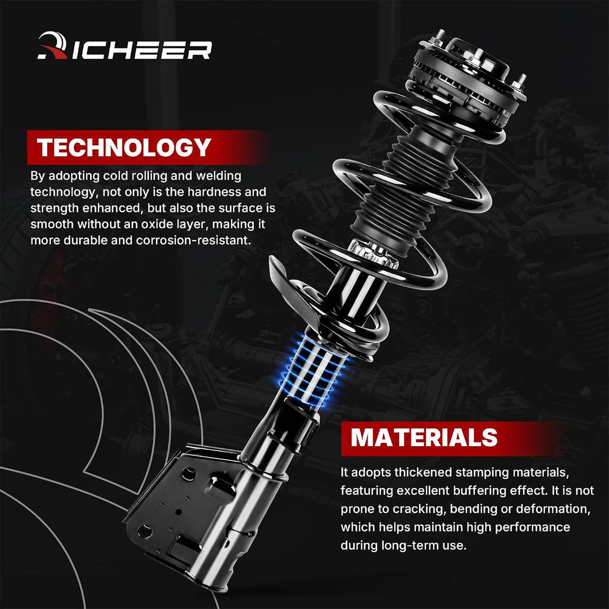 Richeer Front Strut Assembly Compatible With 2017-2020 Chrysler Pacifica
