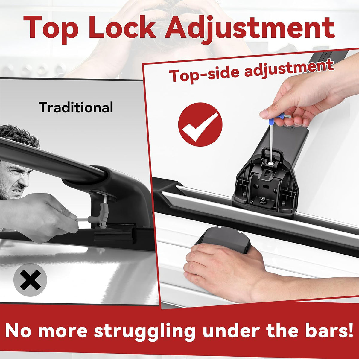 Richeer 360LBS Roof Rack Cross Bars for 2011-2021 Jeep Grand Cherokee