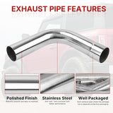 Richeer 2.5" O.D. T304 Stainless Steel Exhaust Pipe 90 Degree Elbow (2PCS)
