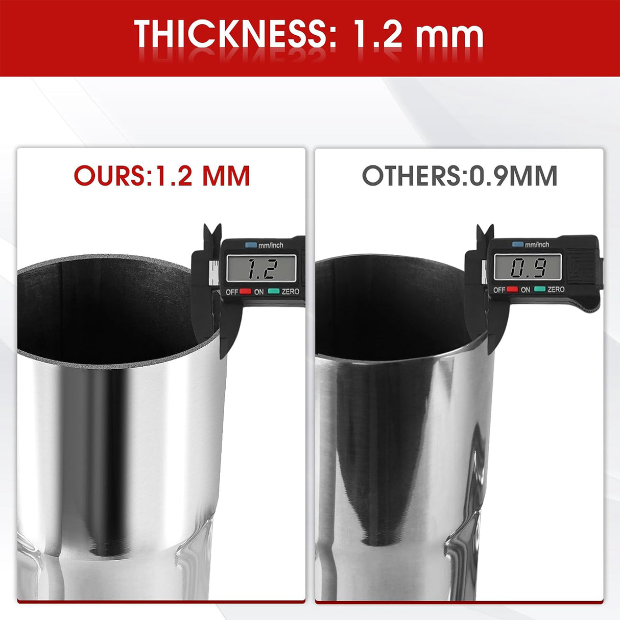 Richeer 2.5" O.D. T304 Stainless Steel Exhaust Pipe 45 Degree Elbow (2PCS)