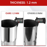 Richeer 2.5" O.D. T304 Stainless Steel Exhaust Pipe 45 Degree Elbow (2PCS)