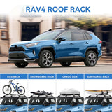 Richeer Aluminum Lockable Roof Rack For 2019-2025 RAV4, 220LBS Cross Bars Fit Luggage Luggage Kayaks Bicycles Snowboard