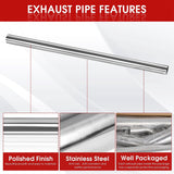 Richeer 2 Inch O.D. Stainless Steel Exhaust Pipe Kit DIY Custom Tube (8PCS)