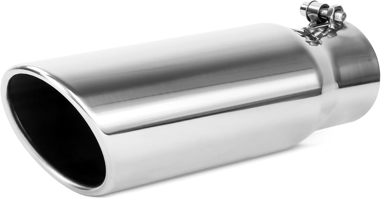 Richeer 2.75-3.5" Exhaust Tip, 2.75" Inlet 3.5” Outlet 12” Overall Length Stainless Steel Exhaust Tip