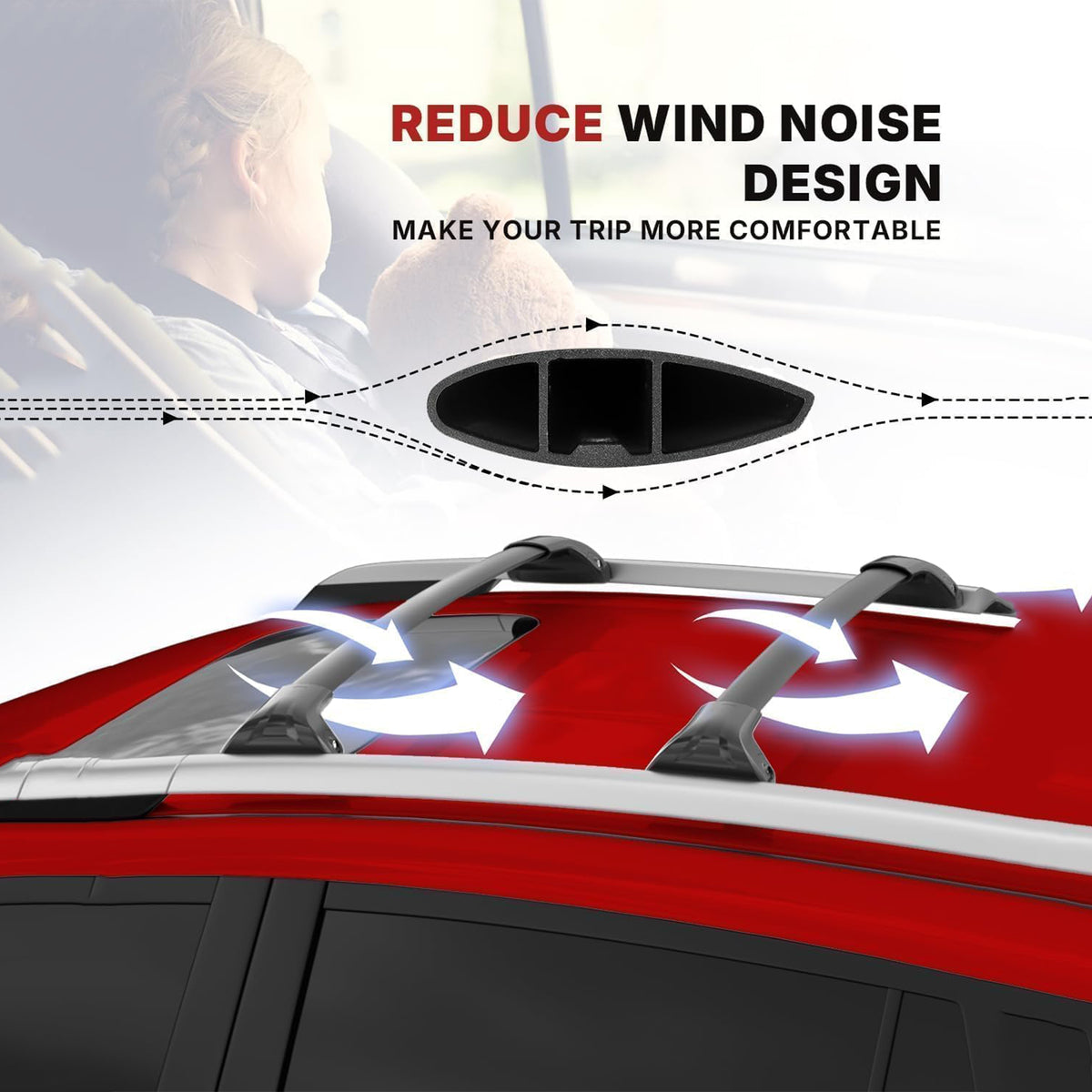 Richeer 300LBS Lockable Roof Rack Cross Bars for 2018-2025 Compass