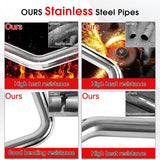 Richeer 3 Inch O.D. Stainless Steel Exhaust Pipe 45 Degree Elbow (2PCS)
