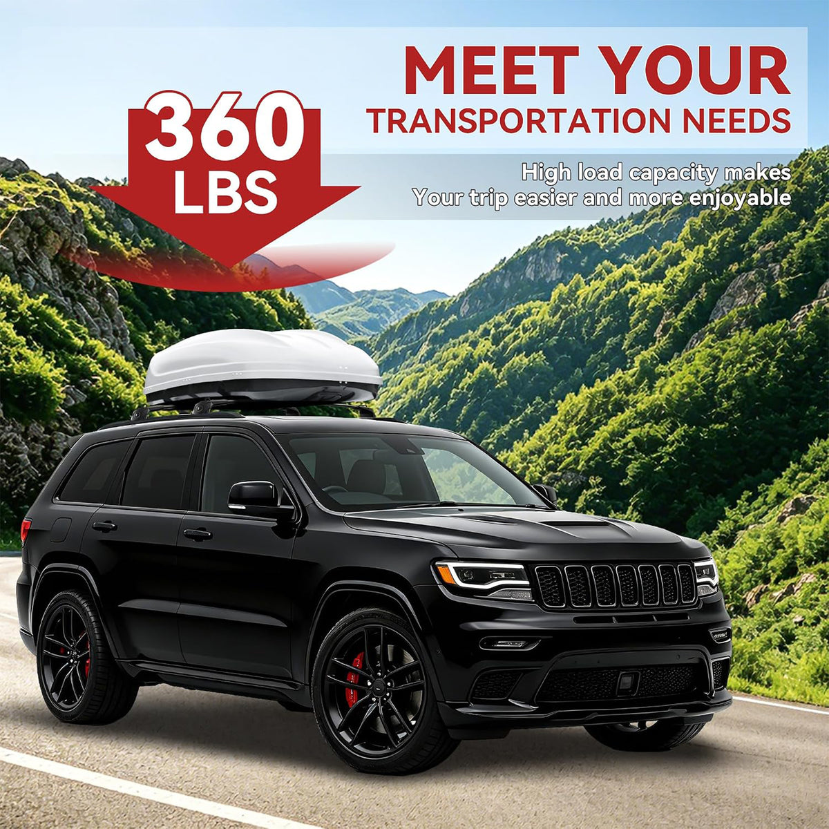 Richeer 360LBS Roof Rack Cross Bars for 2011-2022 Grand Cherokee