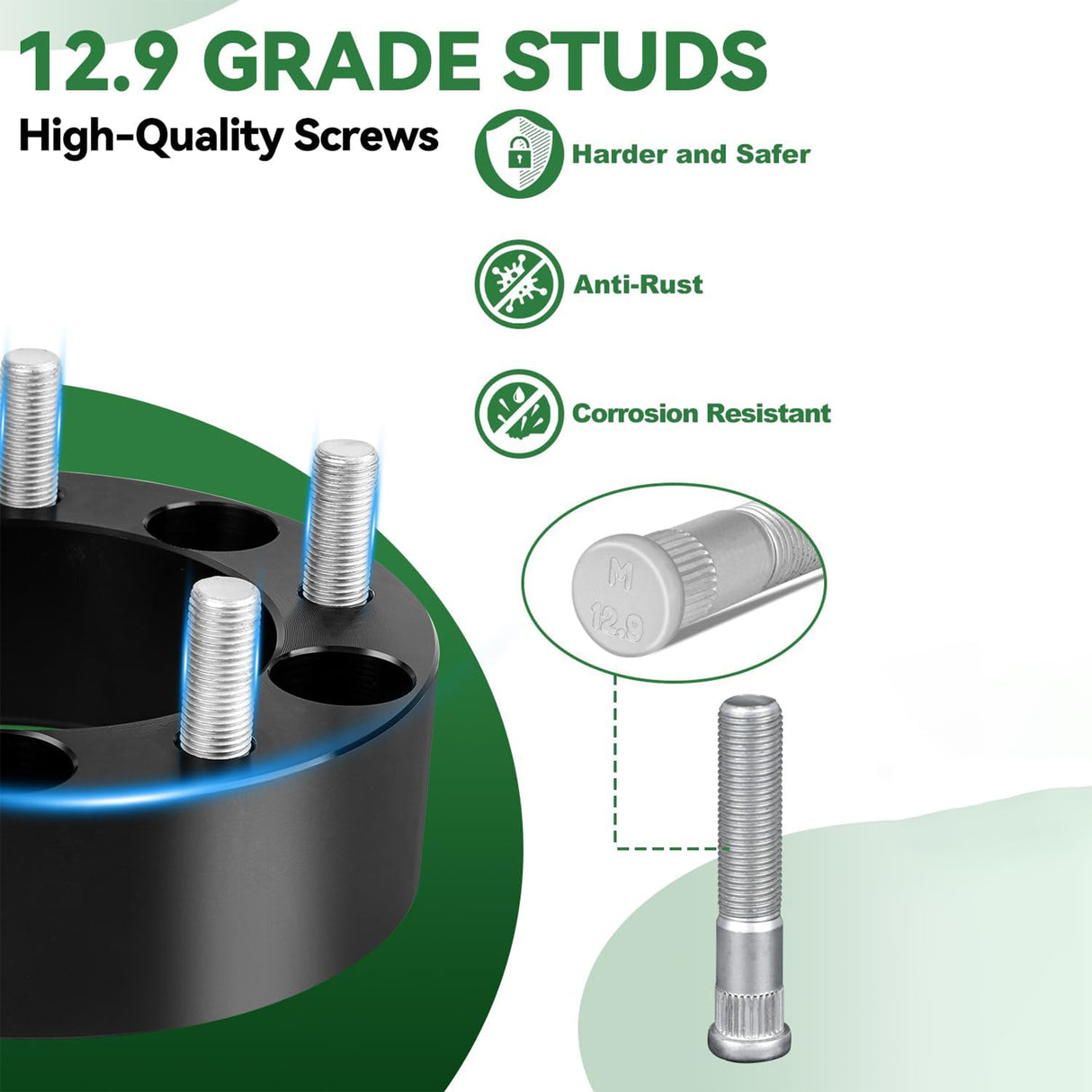 Richeer 2PCS 5*5.5-5*5.5 Wheel Spacers with 108mm Hub Bore & 1/2" Studs