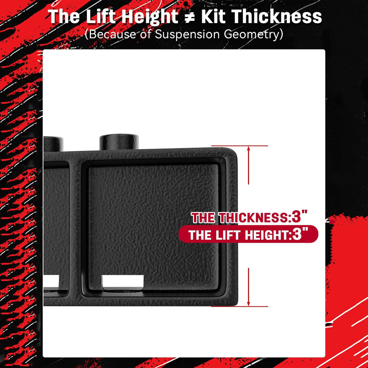 Richeer 3 Inch Rear Lift Block Compatible With 2021-2026 F150 2WD and 4WD