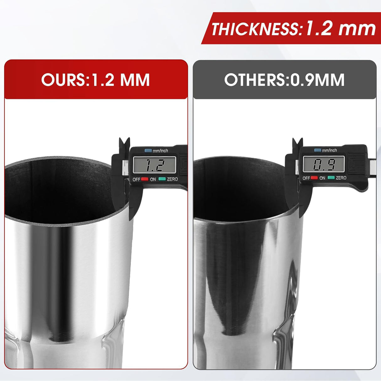Richeer 2.5 Inch O.D. Stainless Steel Exhaust Pipe 45 Degree Elbow (2PCS)