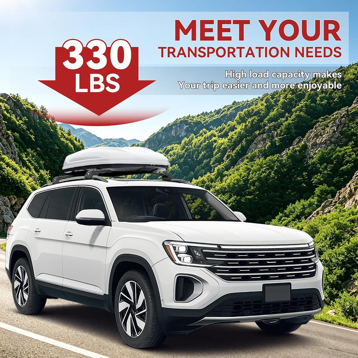 Richeer 330LBS Roof Rack Cross Bars for 2017-2026 VW Atlas