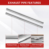 Richeer 3 inch O.D. Stainless Steel Exhaust Pipe Kit DIY Custom Tube （8PCS）